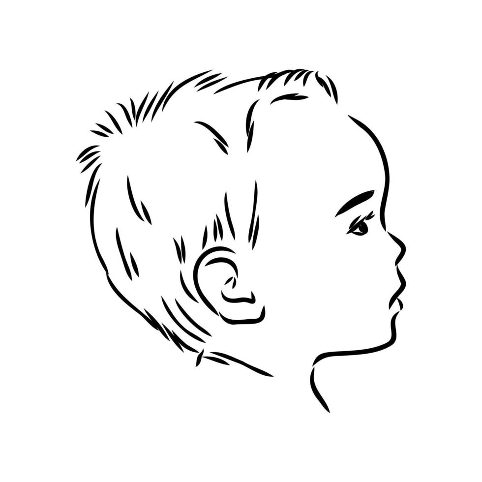 child profile vector sketch