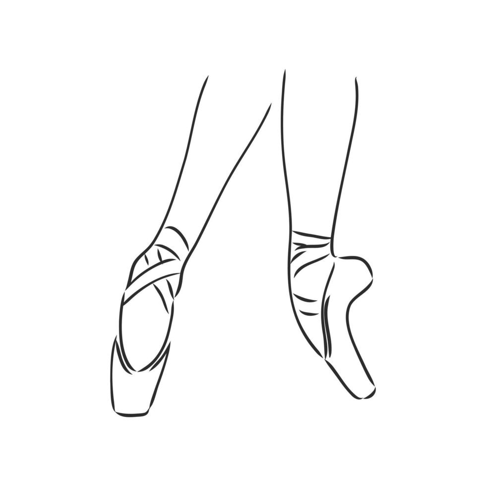 dibujo vectorial de zapatillas de punta vector