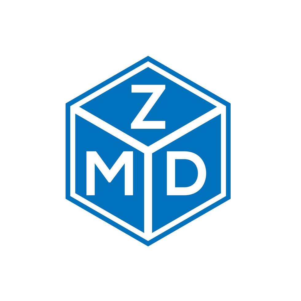 diseño de logotipo de letra zmd sobre fondo blanco. concepto de logotipo de letra de iniciales creativas zmd. diseño de letras zmd. vector