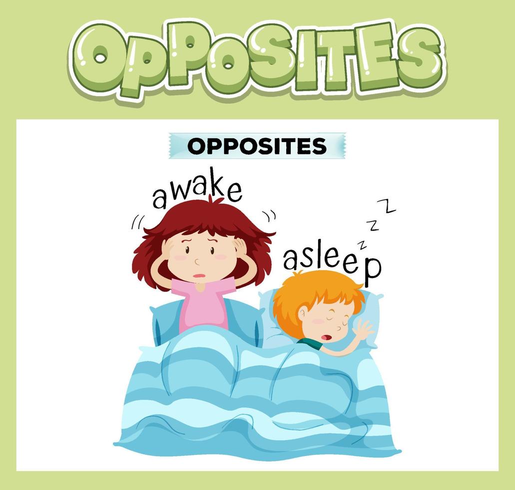 Opposite English words for kids vector