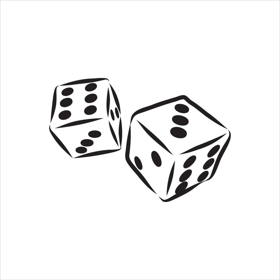 playing dice vector sketch