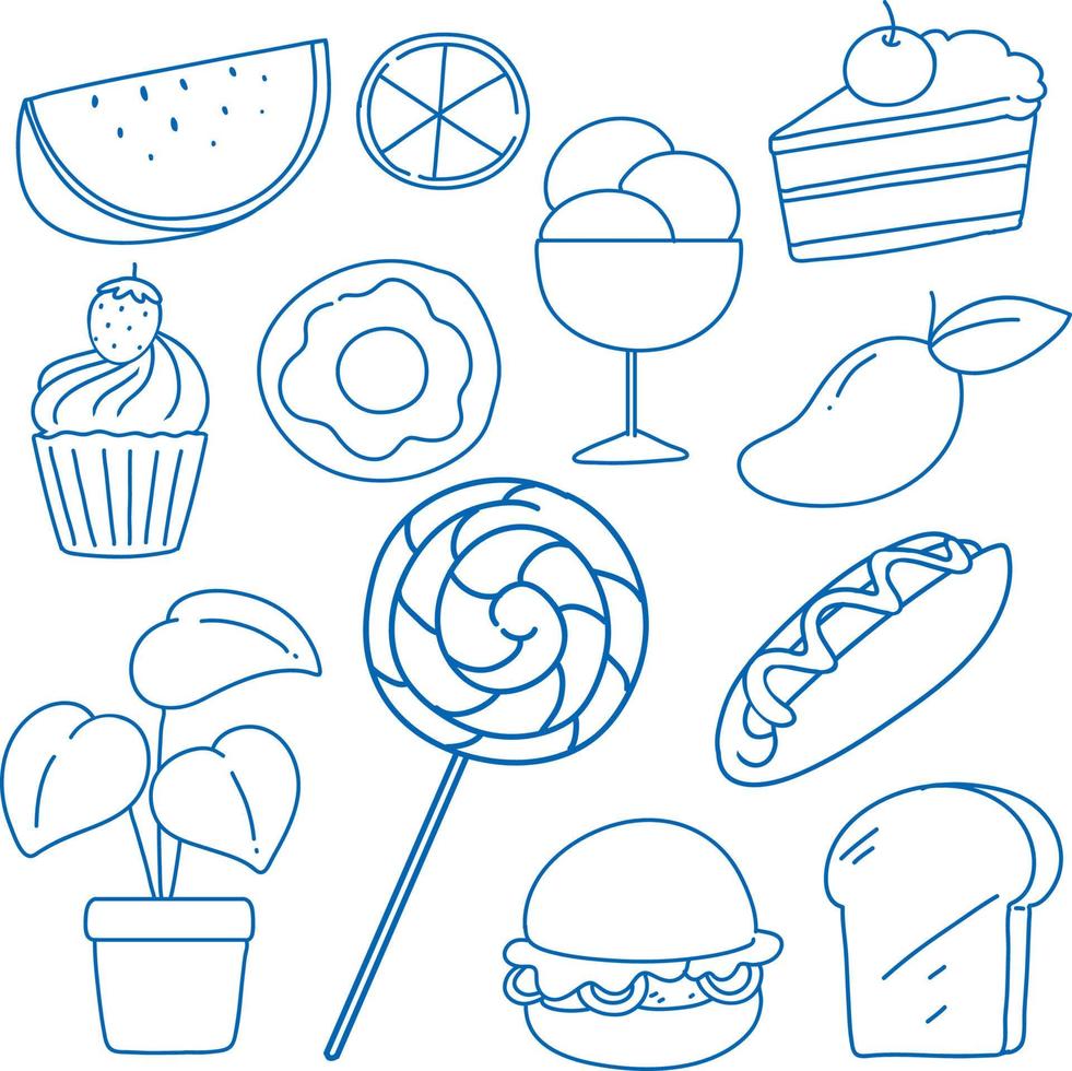 Set of simple children hand drawing objects vector