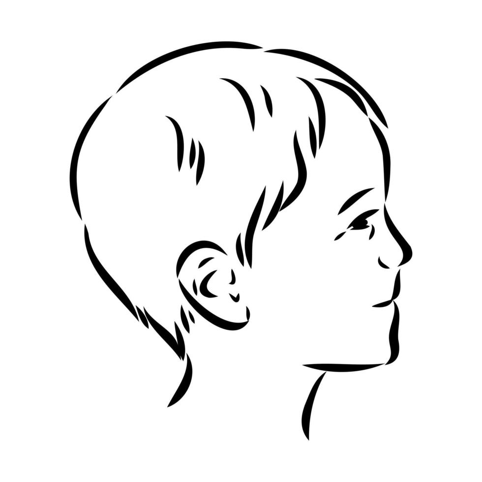 bosquejo del vector del perfil del niño