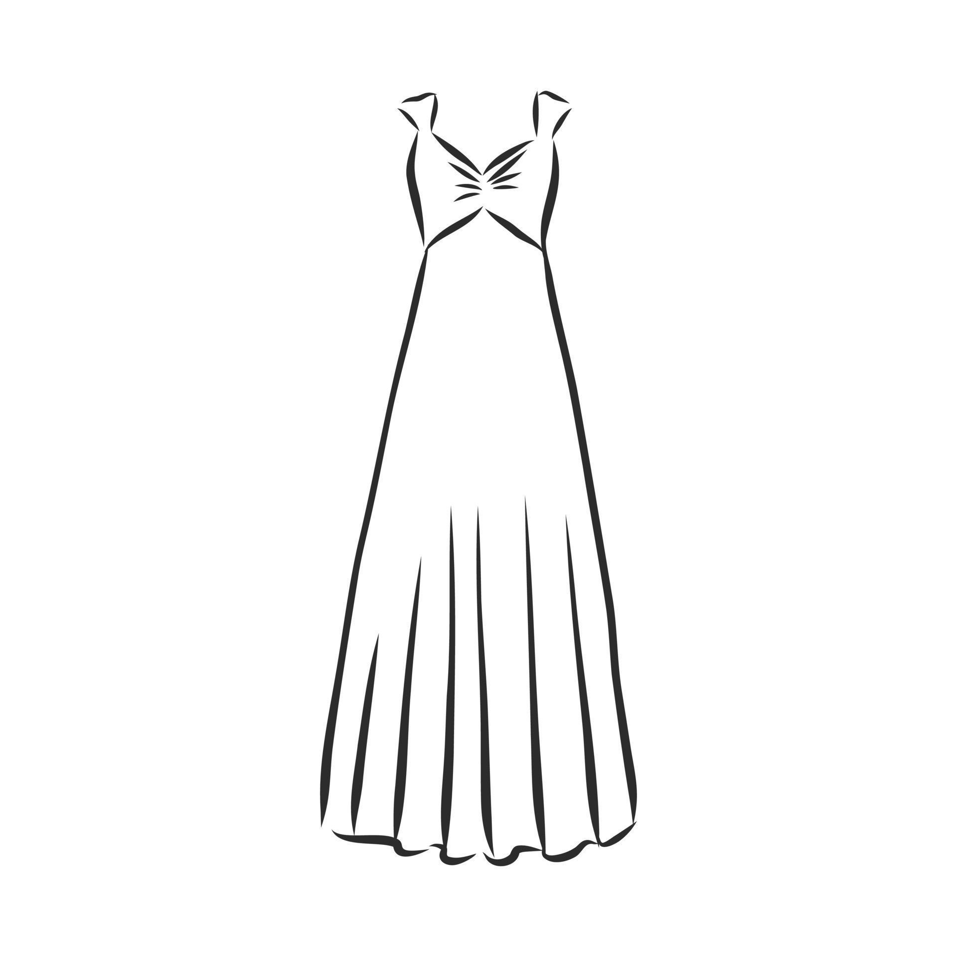 dress vector sketch 7310936 Vector Art at Vecteezy