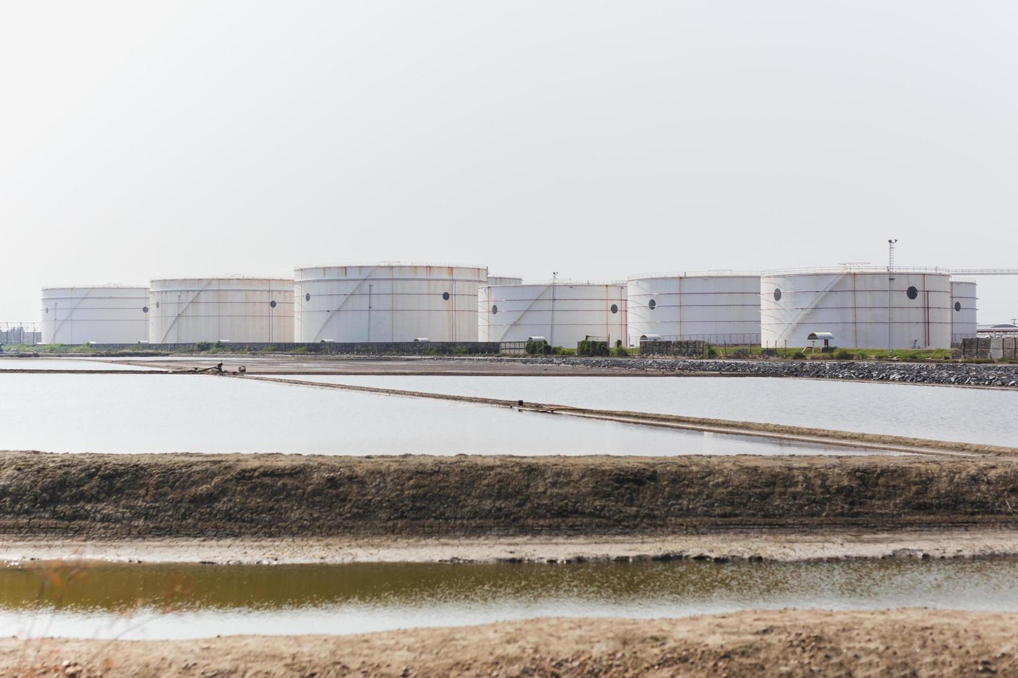 Big industrial oil tanks at oil terminal. photo