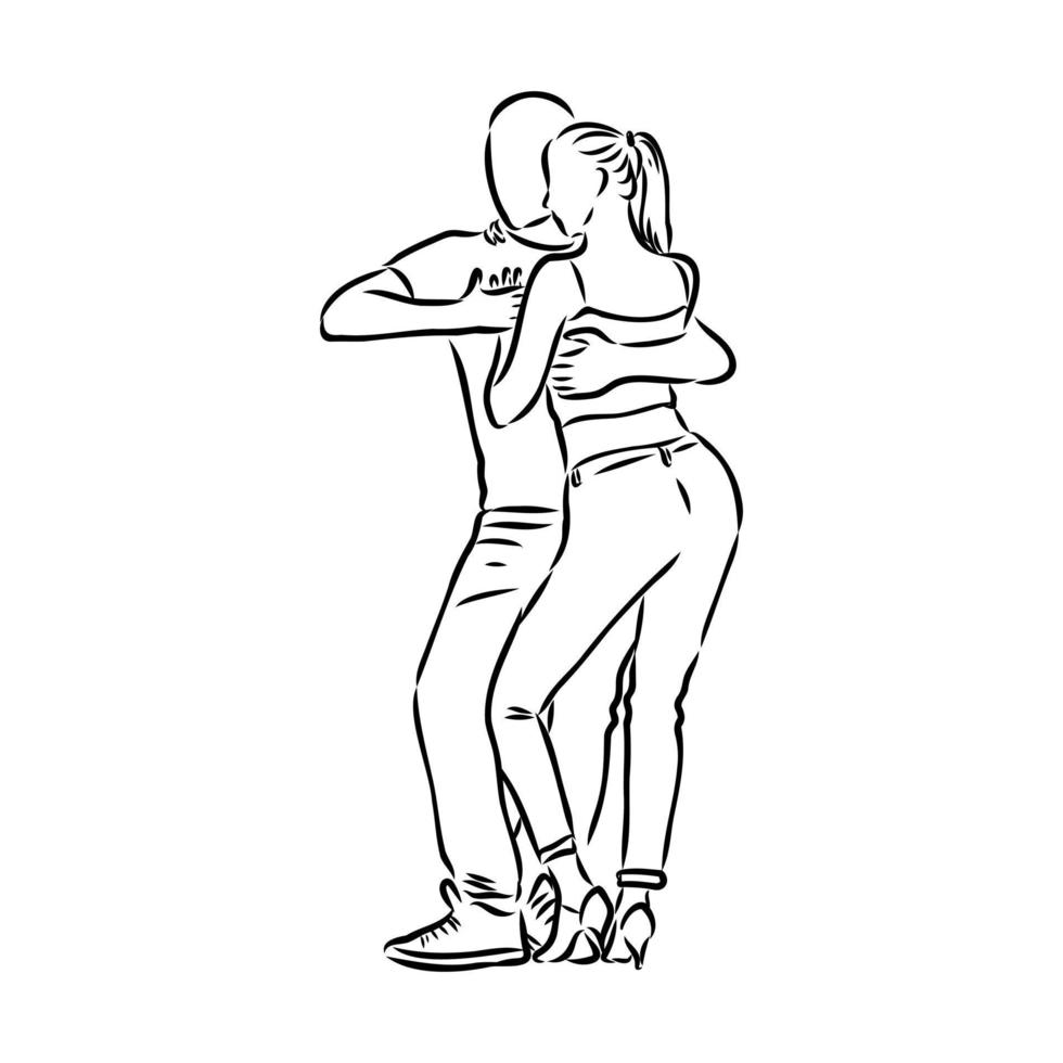 bachata dance vector sketch