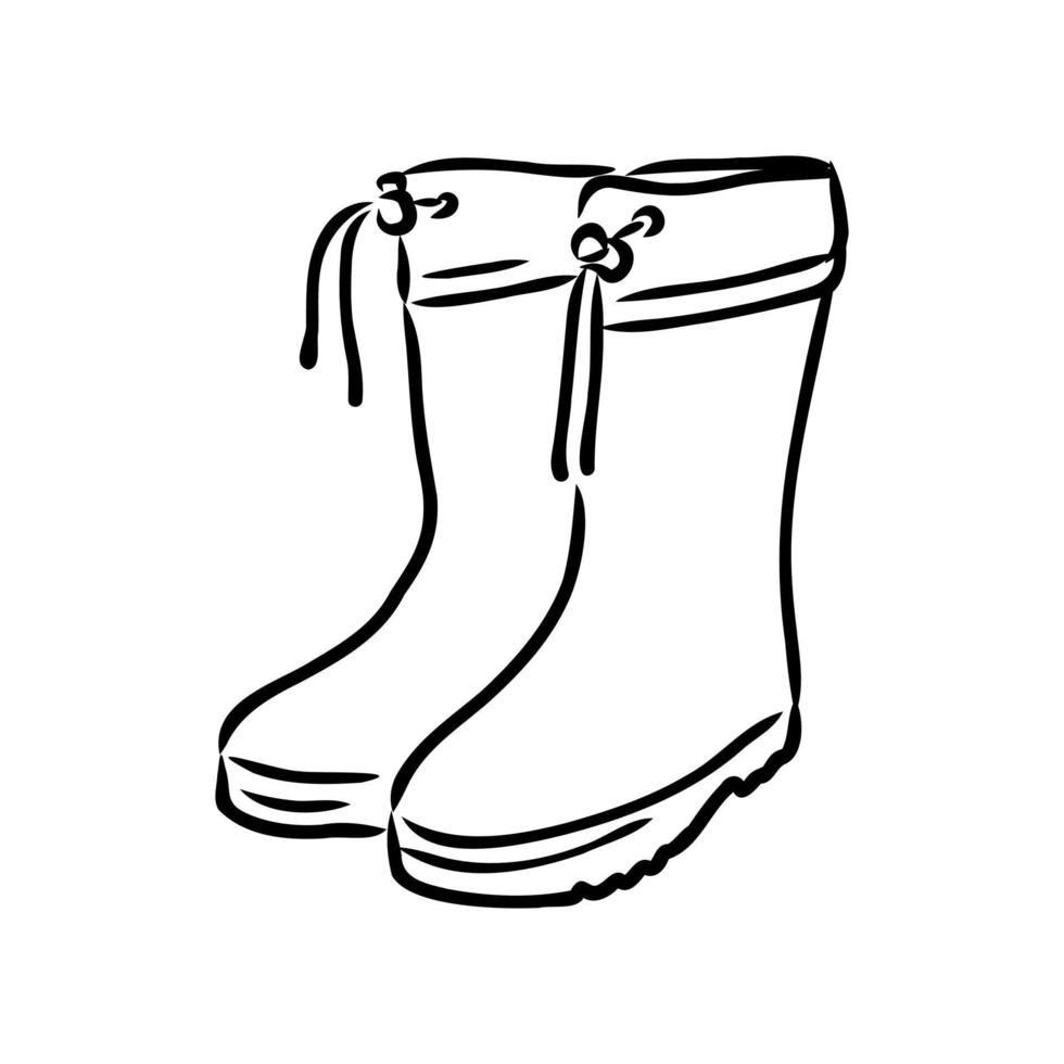 rubber boots vector sketch