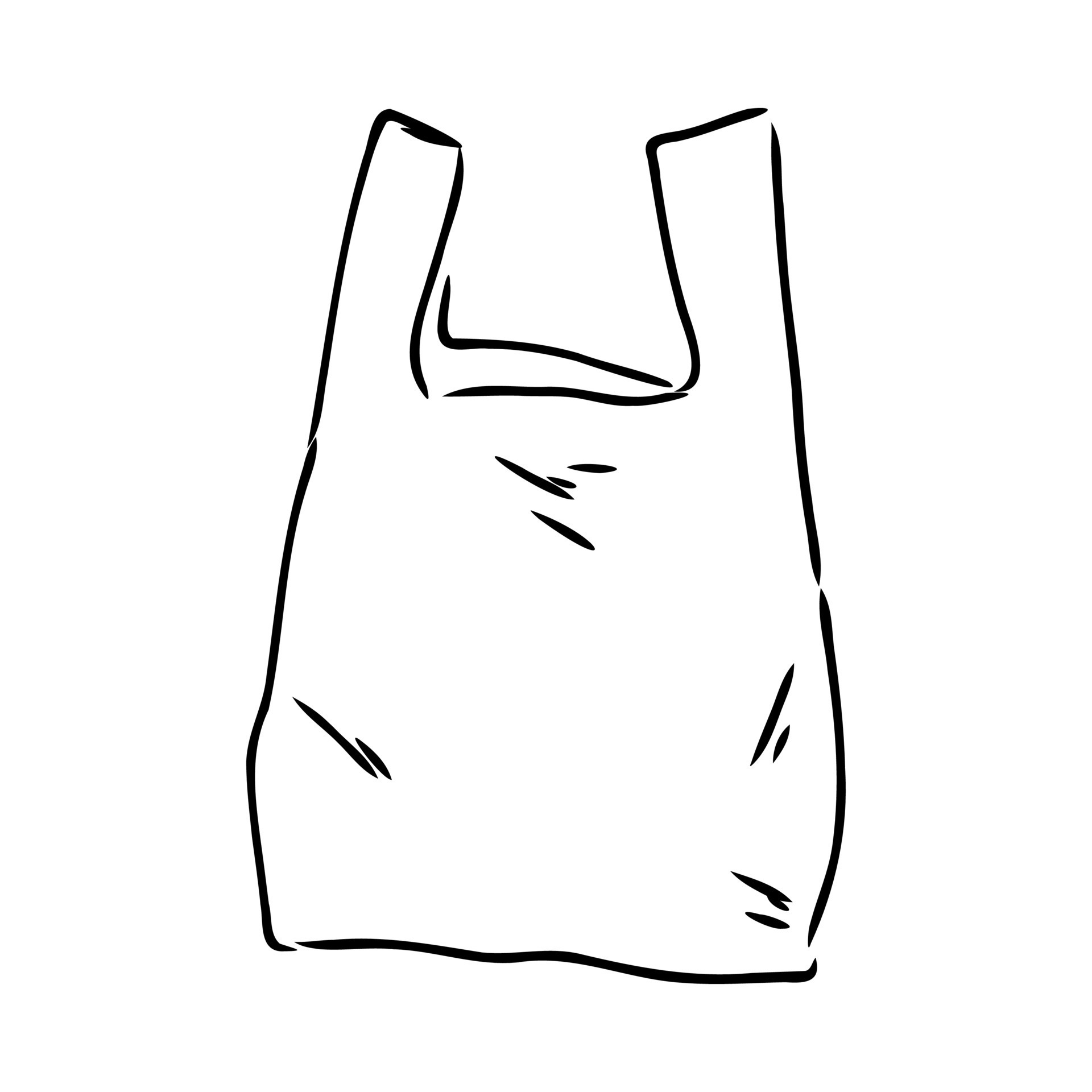 A Thumbs-down Symbol On A Drawing Of A Plastic Shopping - Plastic Bag Black  And White Transparent PNG - 420x420 - Free Download on NicePNG
