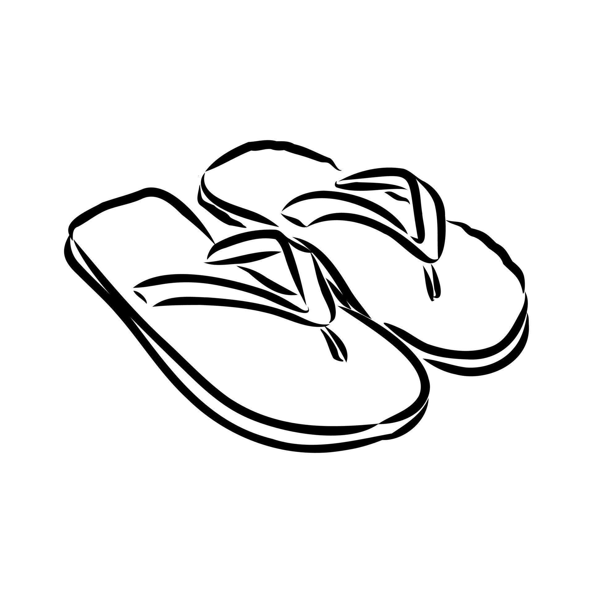 flip-flops vector sketch 7311039 Vector Art at Vecteezy