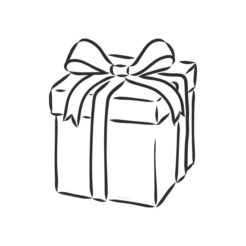 bosquejo del vector de la caja de regalo