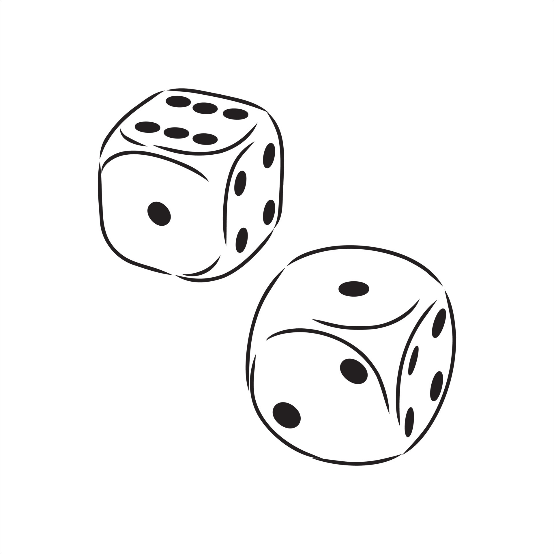 playing dice vector sketch 7311075 Vector Art at Vecteezy