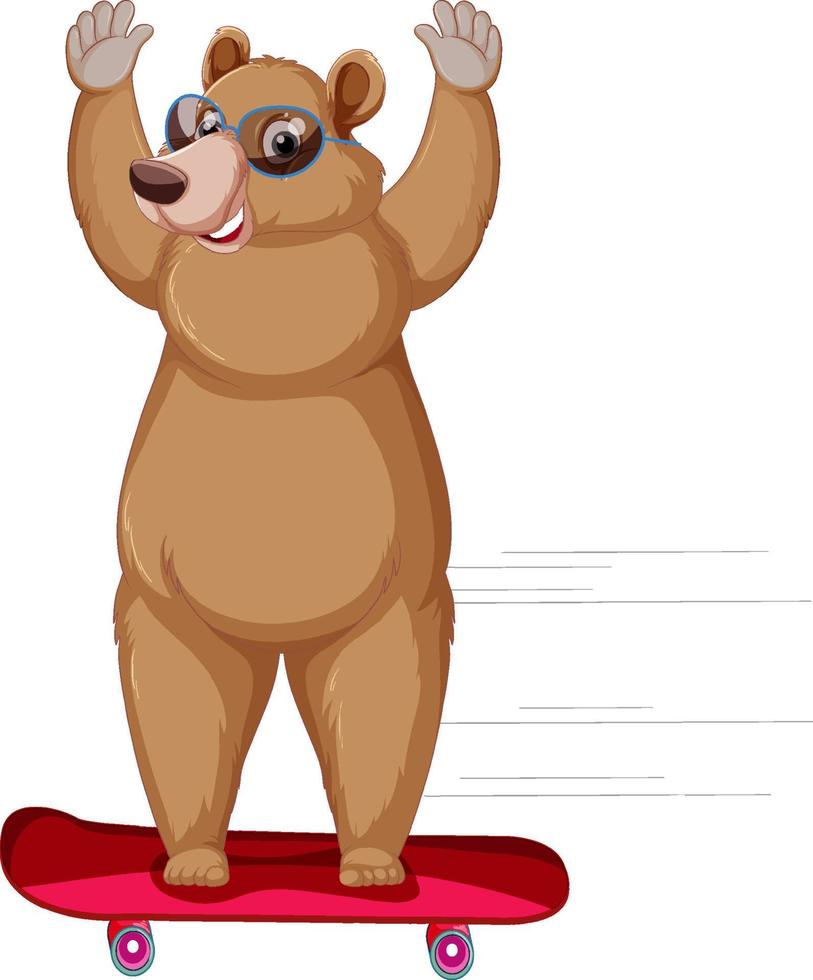 Funny bear cartoon character on white background vector