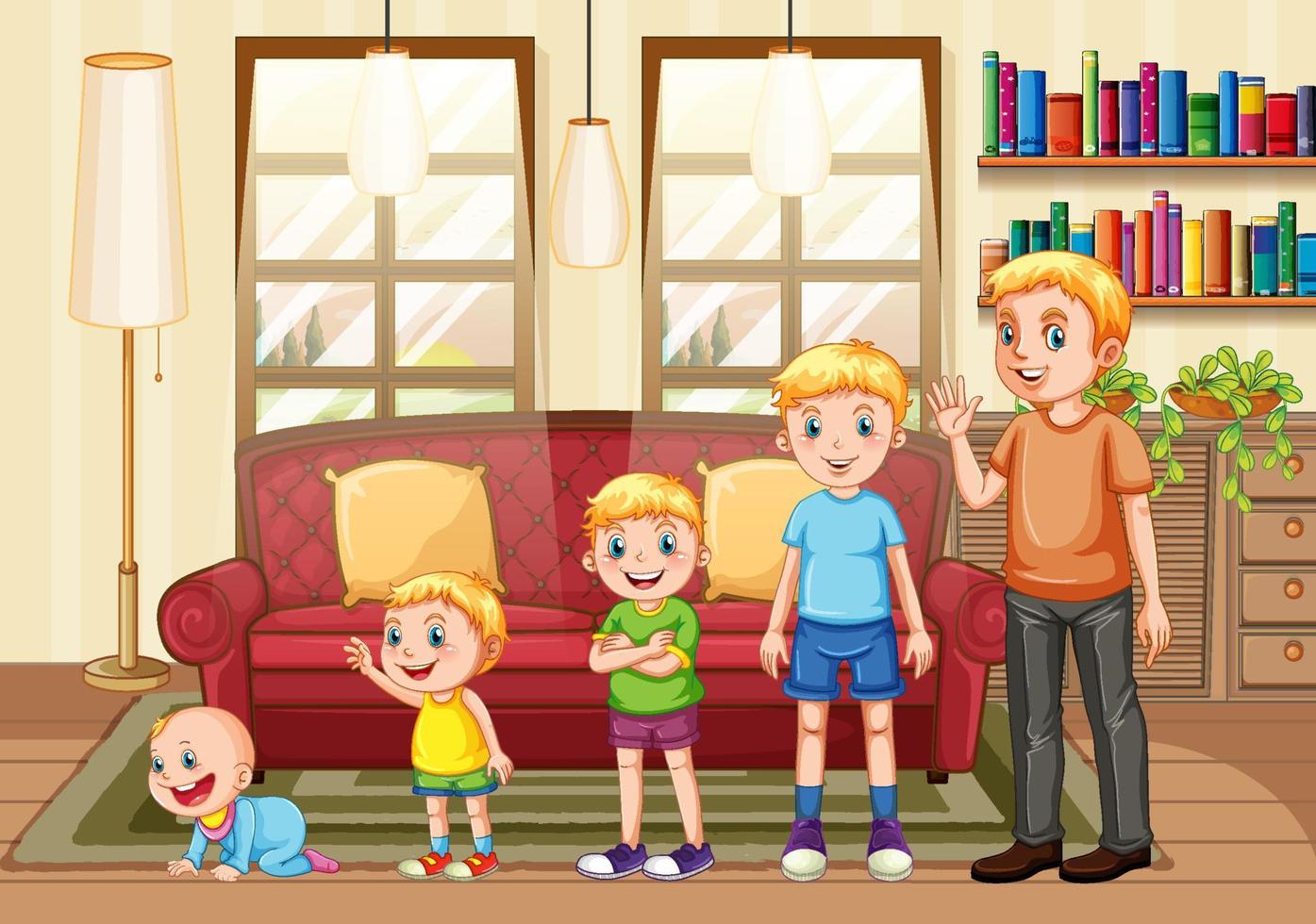 Kids having in the room vector