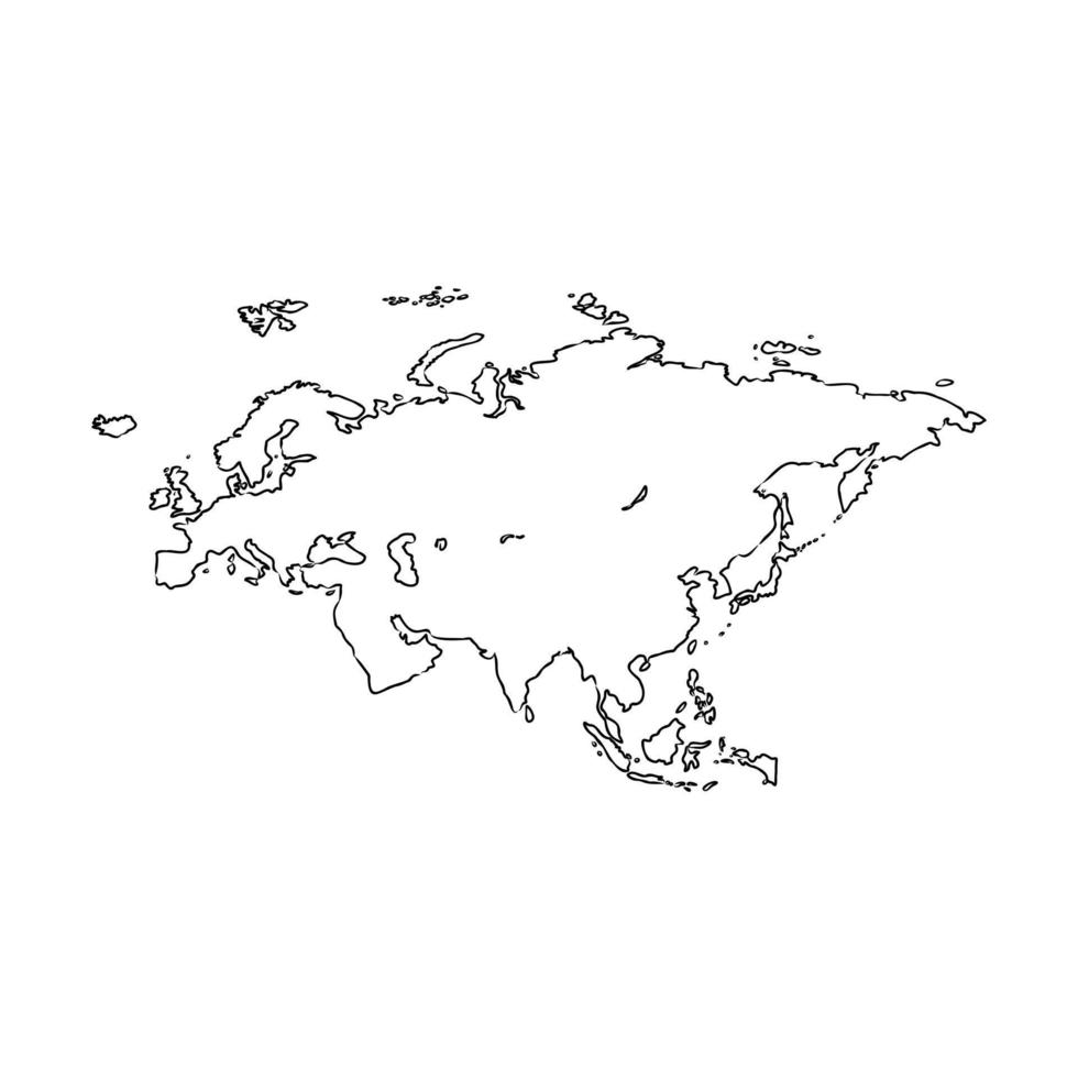 eurasia map vector sketch