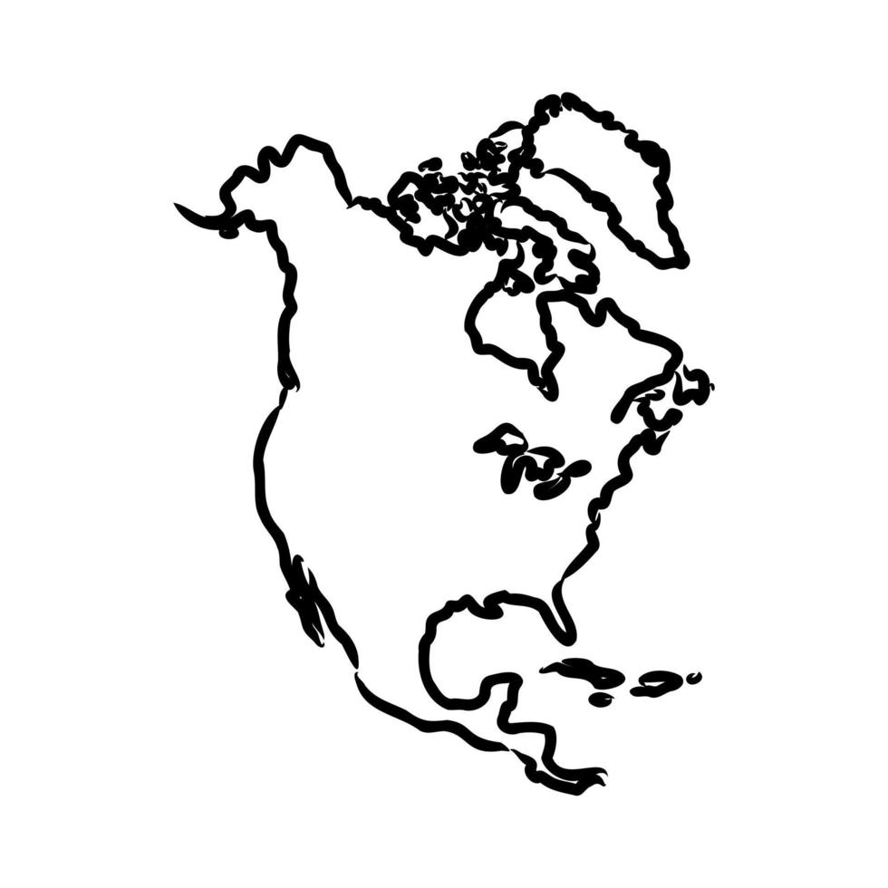 north america map vector sketch