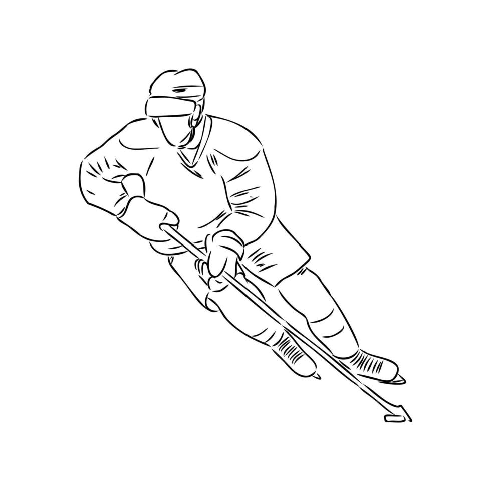 bosquejo del vector del jugador de hockey