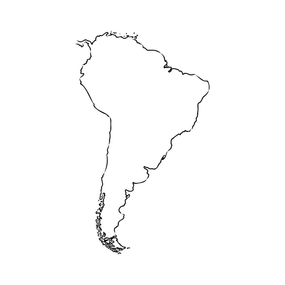 bosquejo del vector del mapa de américa del sur