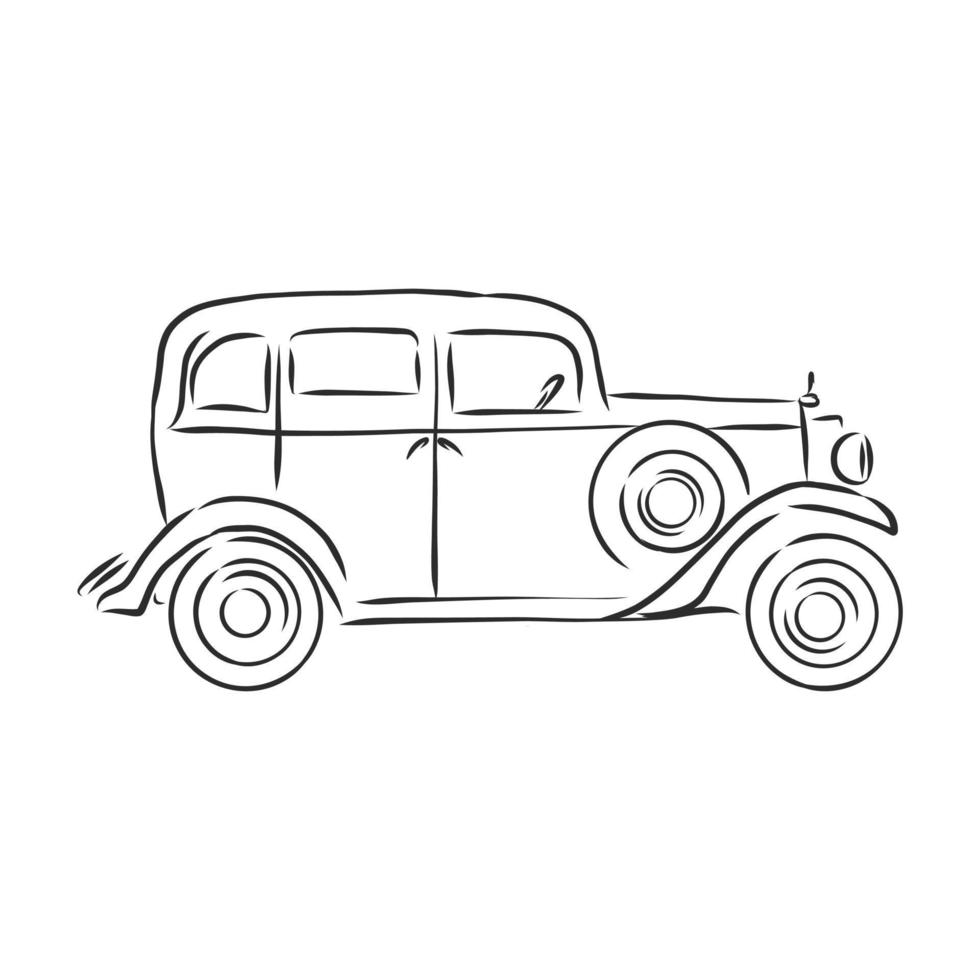 retro car vector sketch