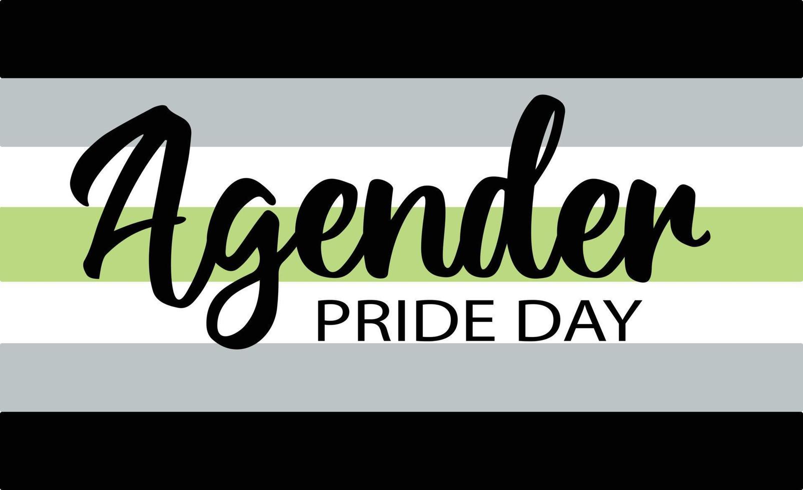 Agender Pride Flag - colorful horizontal stripes. LGBTQ community gender group symbol. Celebration Agender Pride Day on May 19. Vector banner template.