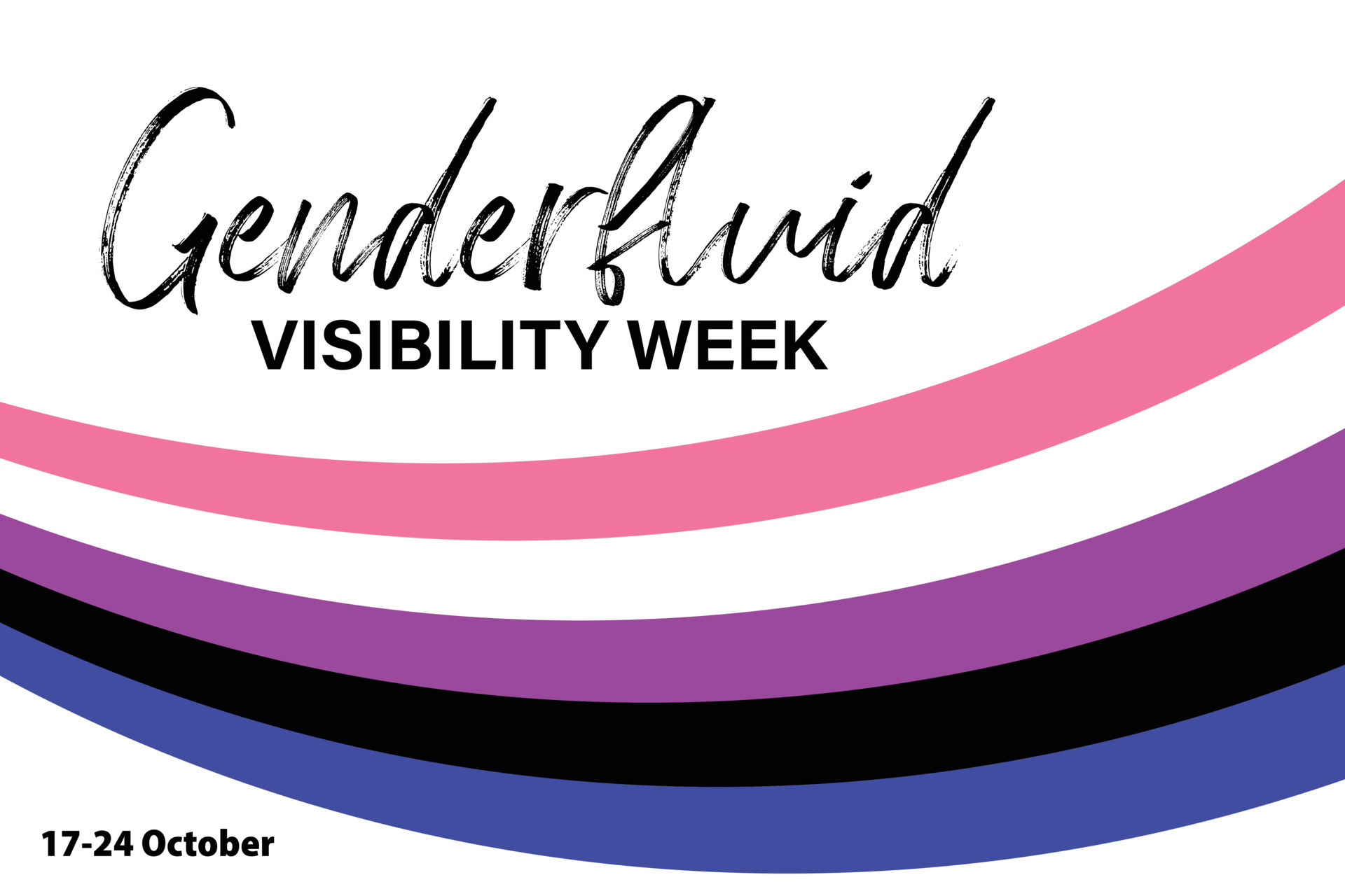 Genderfluid Visibility Week, Fluid Week or Genderfluid Awareness Week,  October 17-24. vector banner with ribbon flag symbol of gender fluid LGBT  community. 7311231 Vector Art at Vecteezy