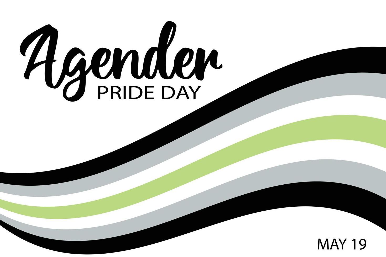 Agender Pride Day On May 19 Vector Banner With Agender Ribbon Flag Symbol Of Lgbt Community Simple Design For Poster Greeting Card Flyer Vector Art At Vecteezy