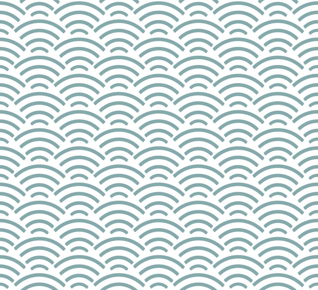 Abstract seamless pattern in eastern asian style. Japanese wave blue ornament on white background. Simple geometric texture for AAPI heritage month. vector