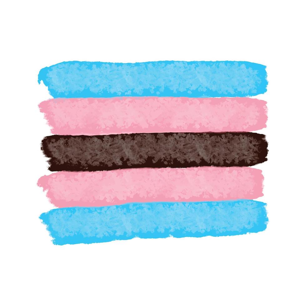 bandera transgénero negra - ilustración vectorial texturizada de pintura dibujada a mano artisitica. plantilla de fondo de bandera trans negra, símbolo de la comunidad lgbtq. vector