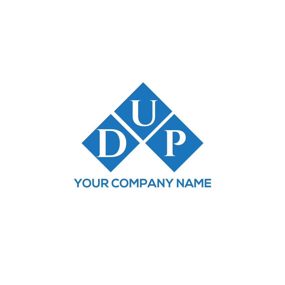 diseño de logotipo de letra dup sobre fondo blanco. concepto de logotipo de letra de iniciales creativas dup. diseño de carta doble. vector