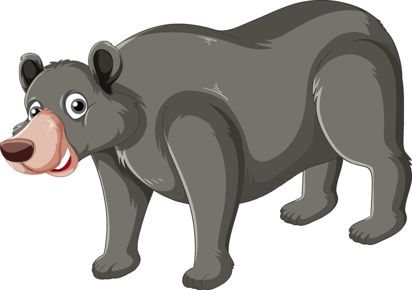 A big black brown bear on white background vector