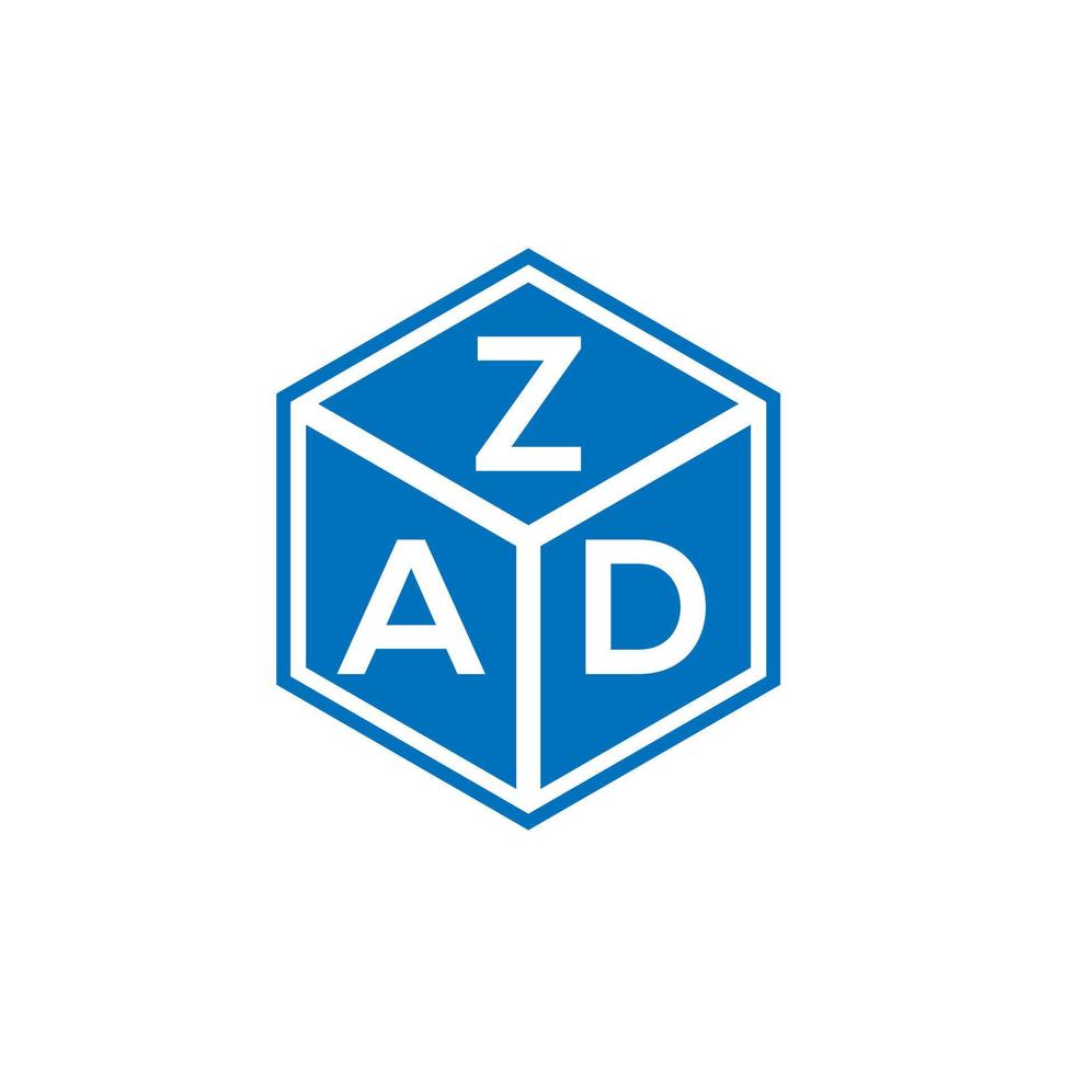 diseño de logotipo de letra zad sobre fondo blanco. concepto de logotipo de letra inicial creativa zad. diseño de letras zad. vector