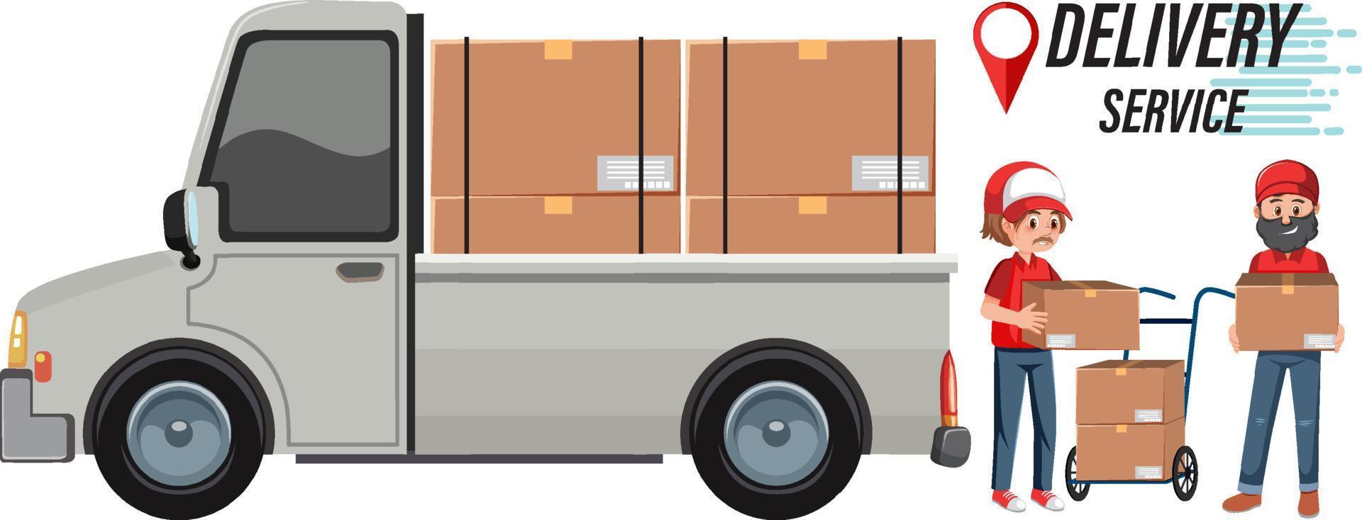 Delivery man with packages vector