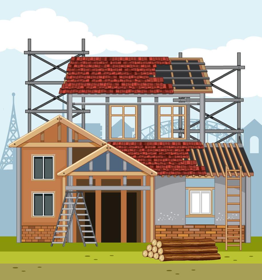 House construction site concept vector