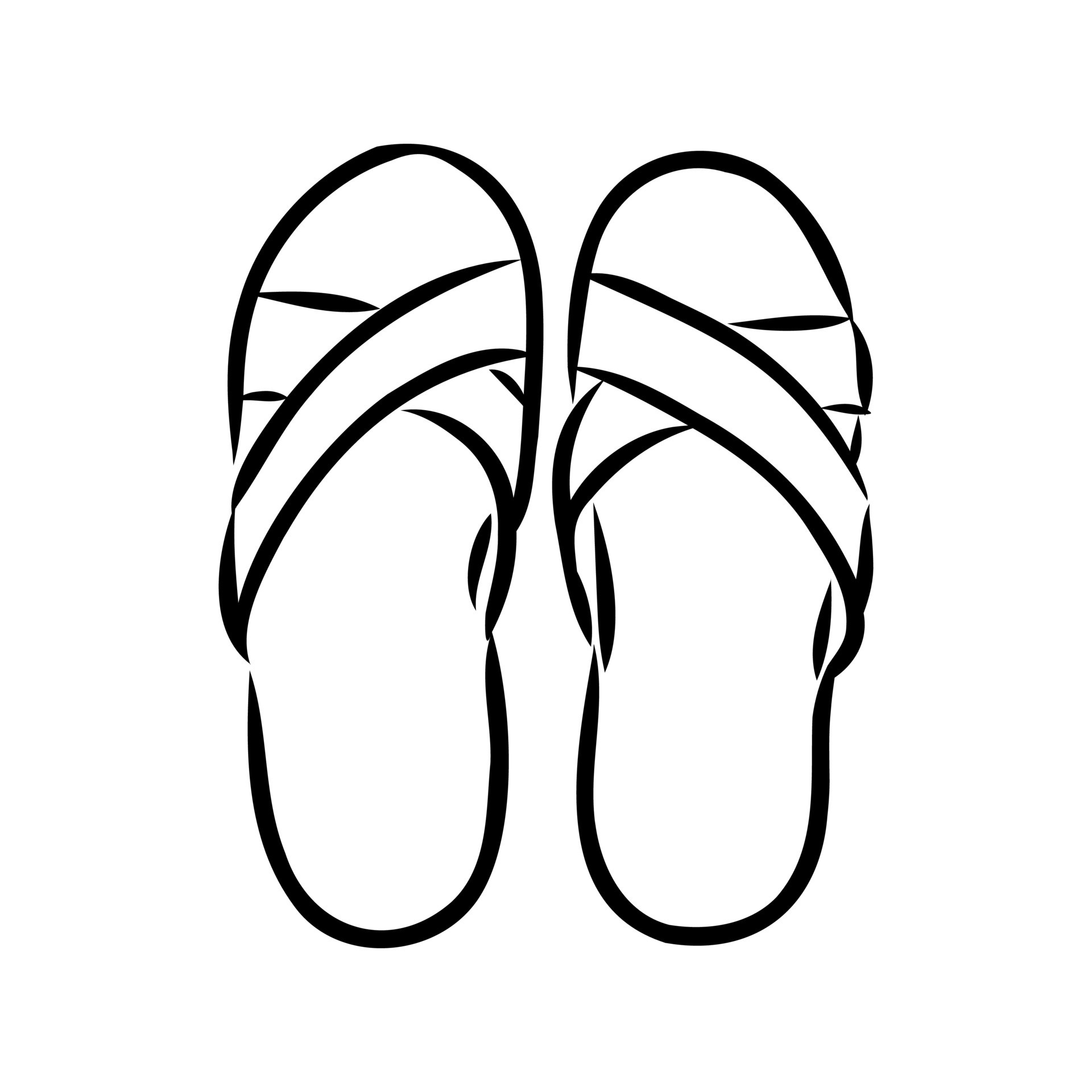 flip-flops vector sketch 7311359 Vector Art at Vecteezy