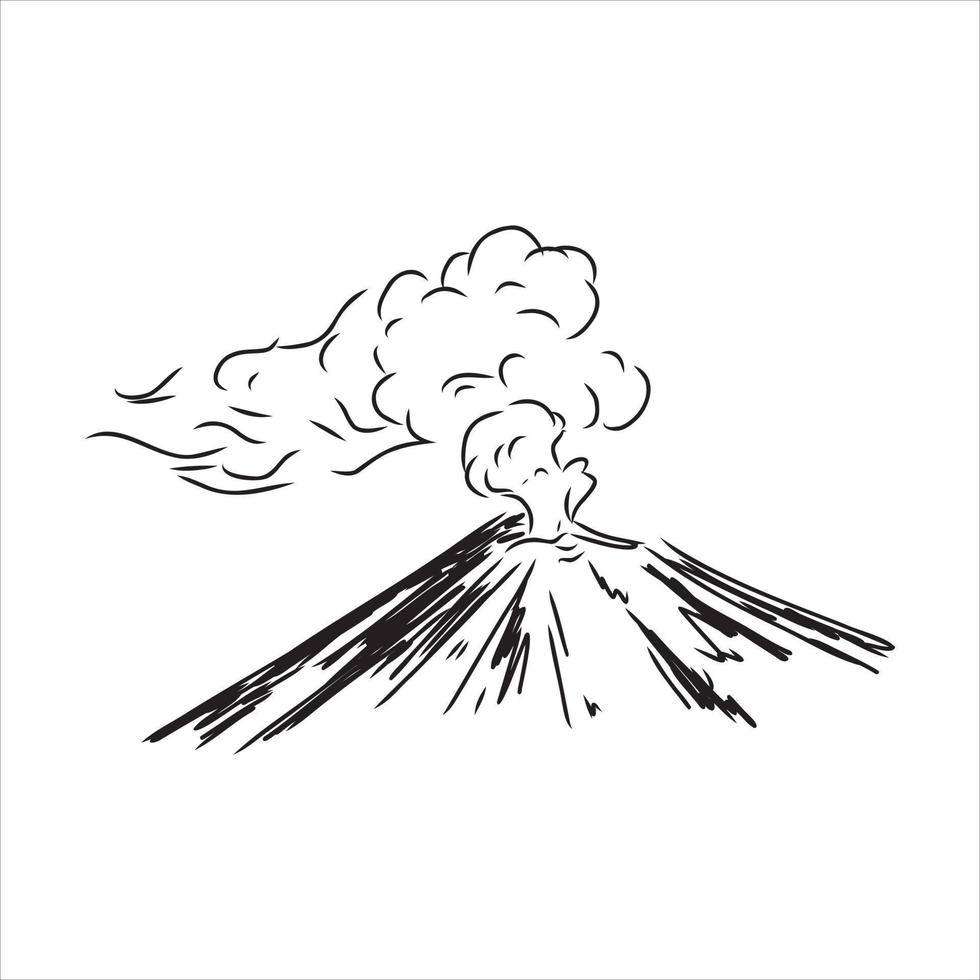 bosquejo del vector del volcán