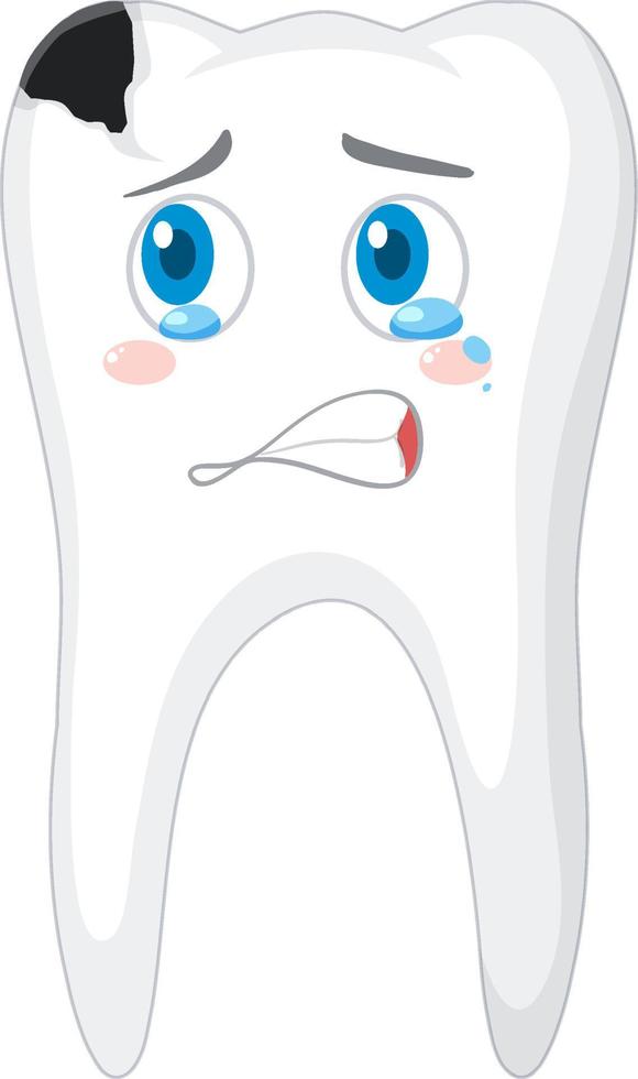 Tooth decay on white background vector