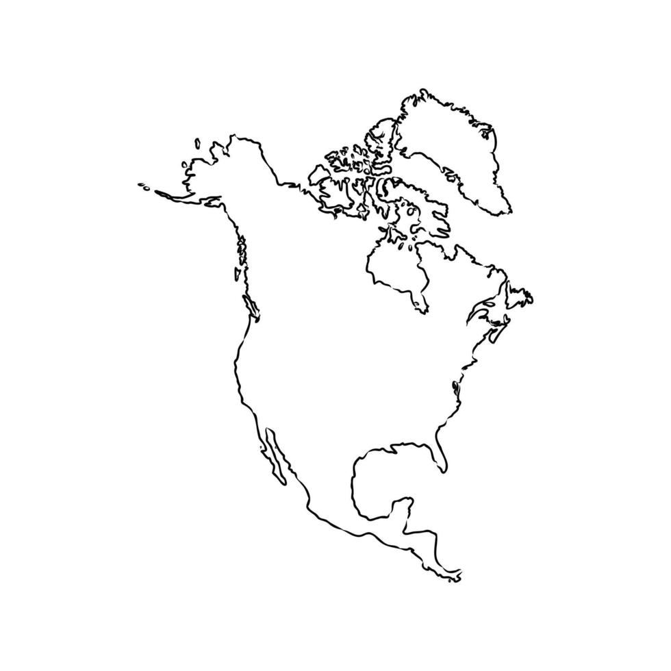 north america map vector sketch