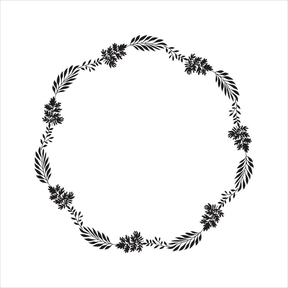 round flower frame vector sketch