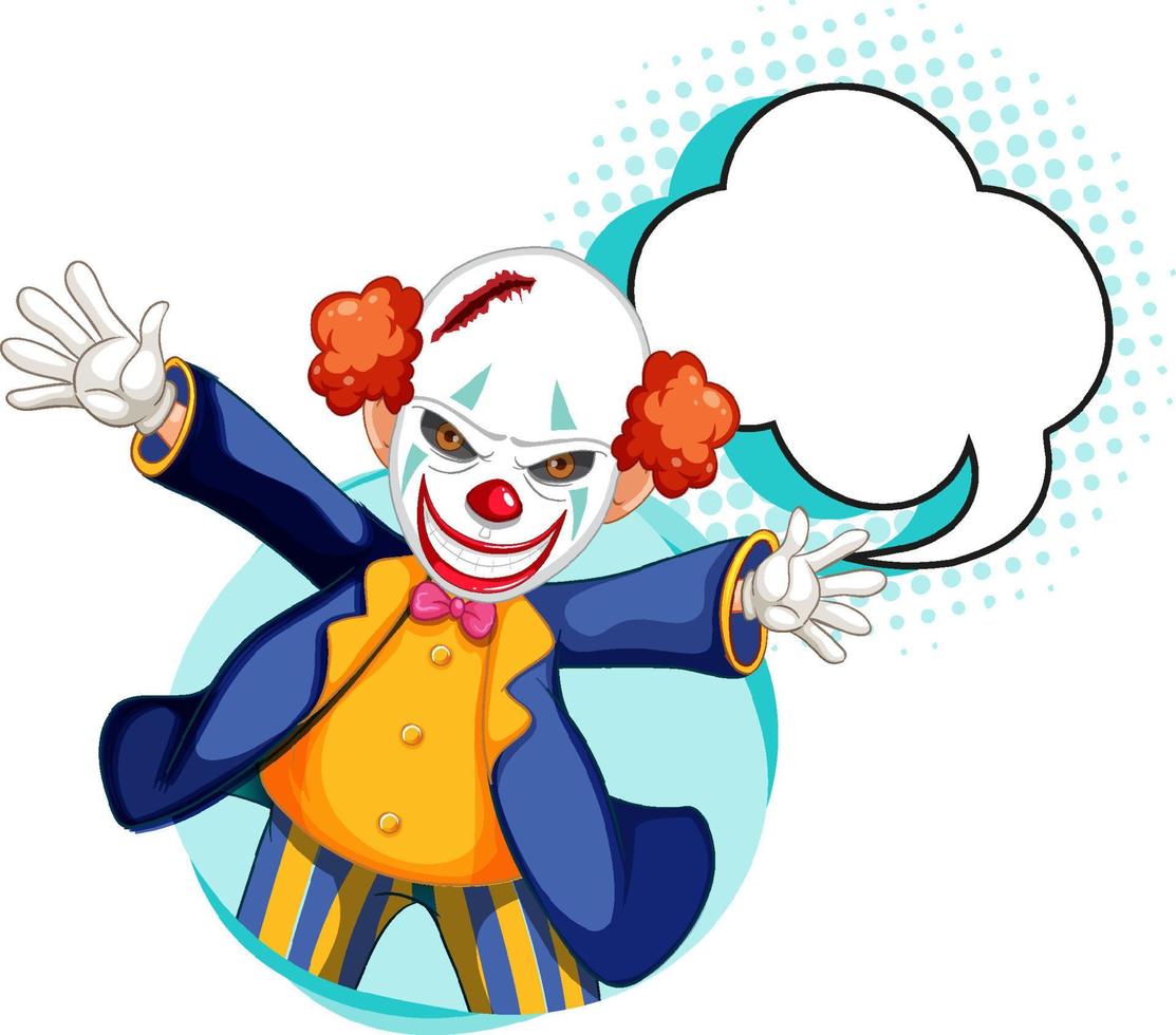 payaso con discurso de burbuja vector