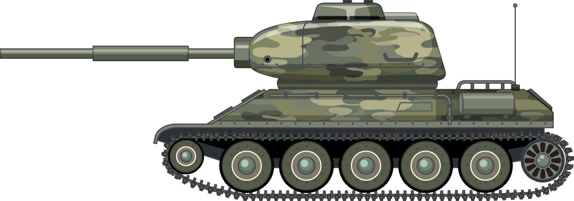 Military battle tank on white background vector