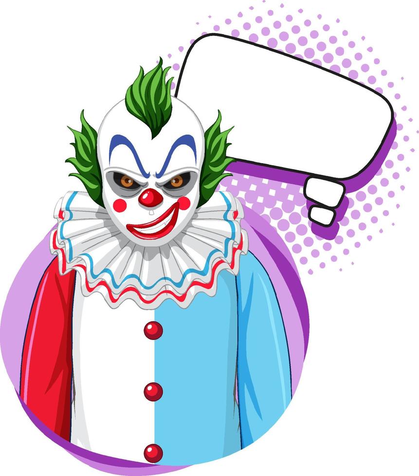 Clown with bubble speech vector