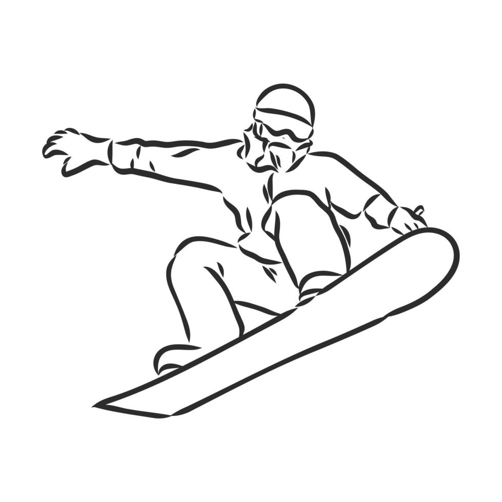 dibujo vectorial de snowboard vector