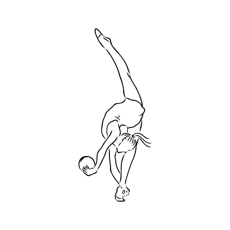 dibujo vectorial de gimnasia artística vector