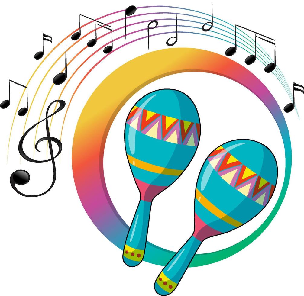 Maracas instrument on white background vector