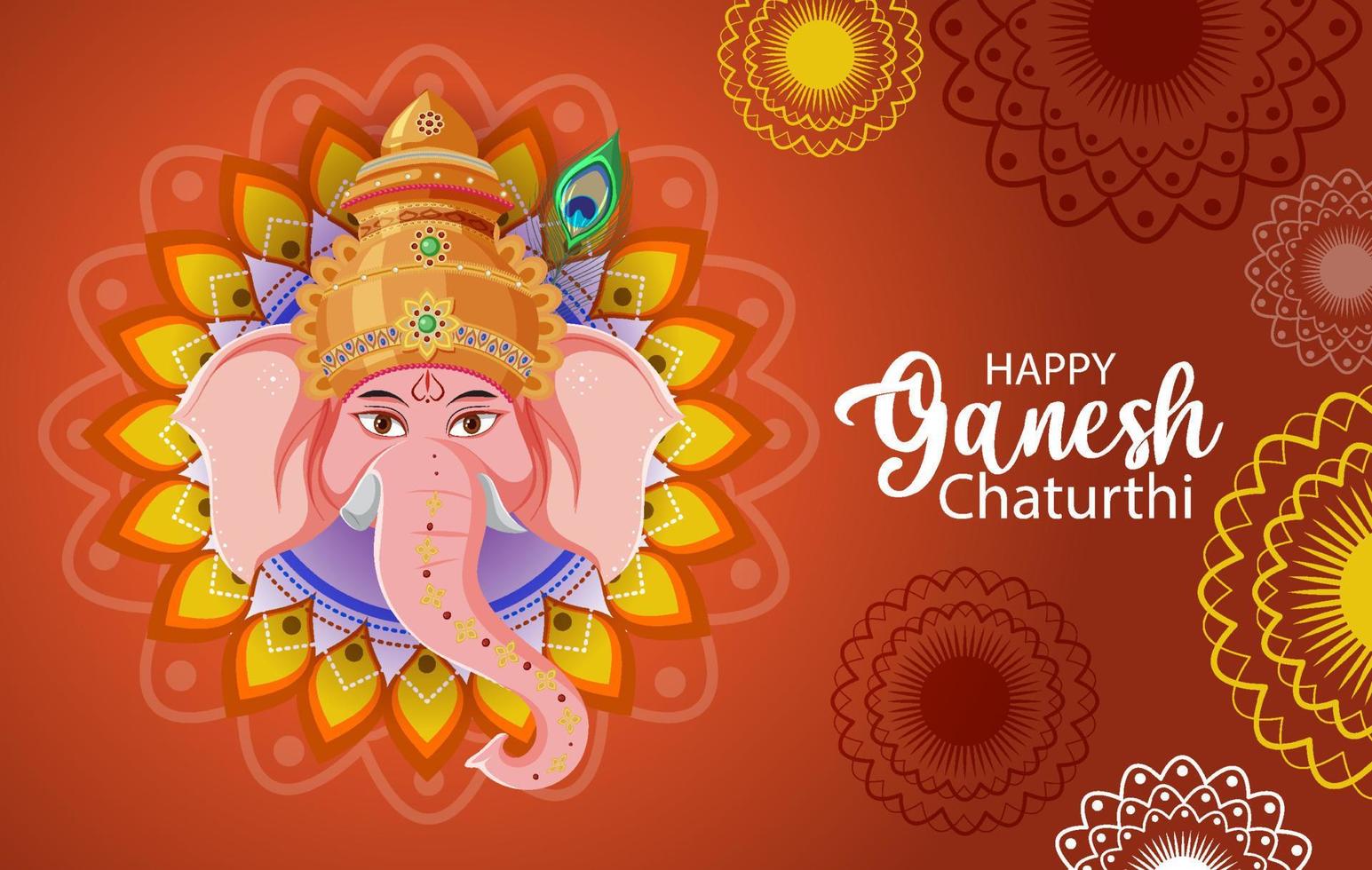 feliz ganesh chaturthi cartel vector