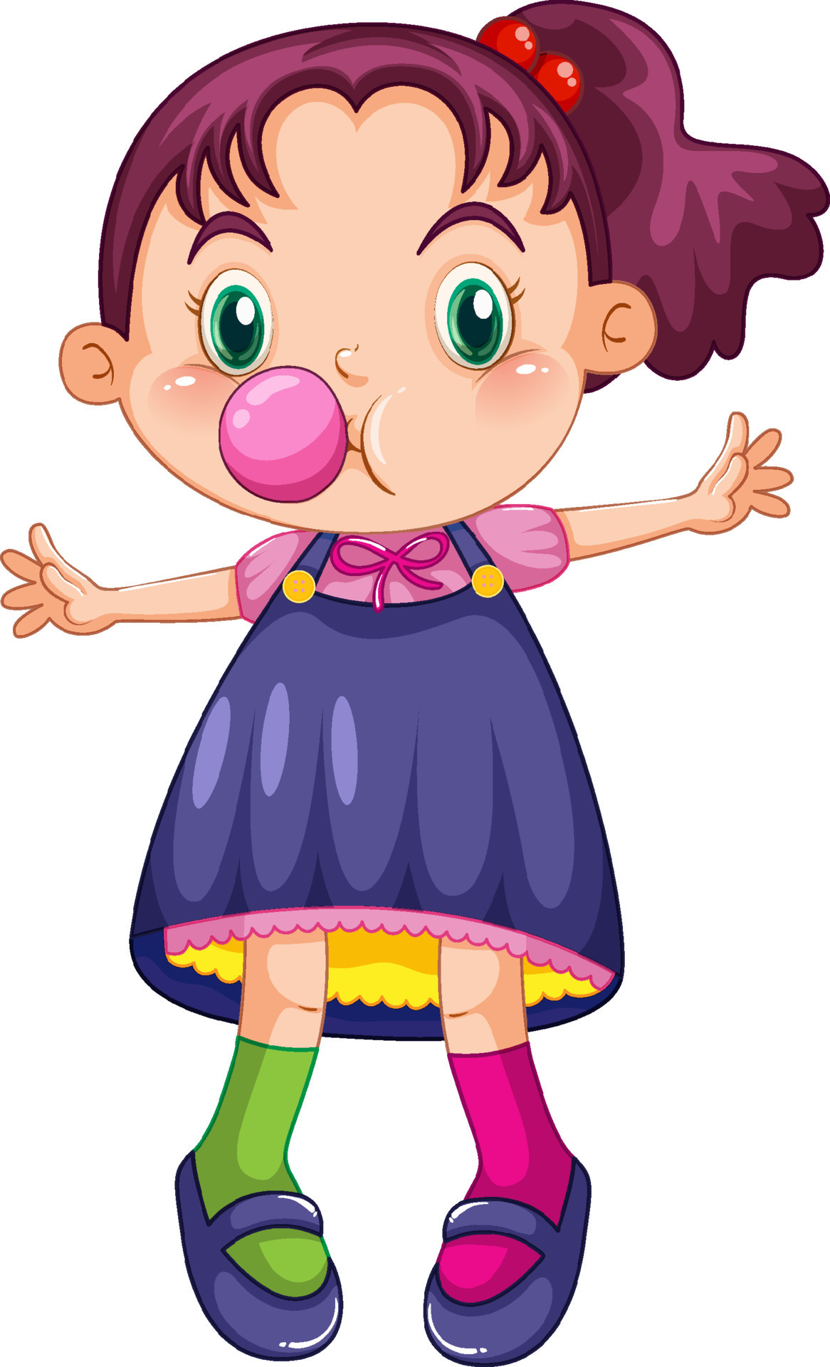 Cute happy girl cartoon character blowing bubble gum 7311679 Vector Art at Vecteezy Cute happy girl cartoon character blowing bubble gum 7311679 Vector Art at Vecteezy