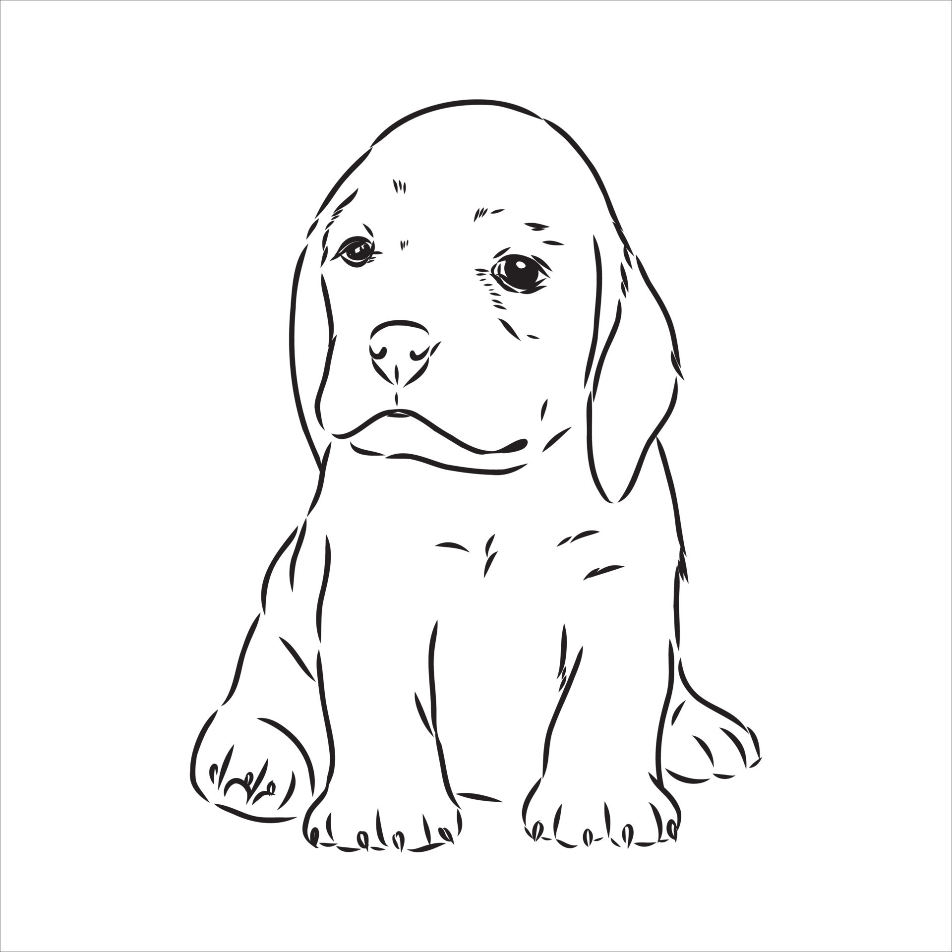 beagle dog vector sketch 7311759 Vector Art at Vecteezy