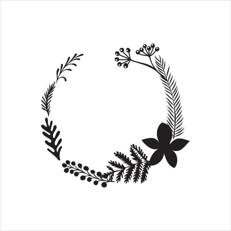 round flower frame vector sketch