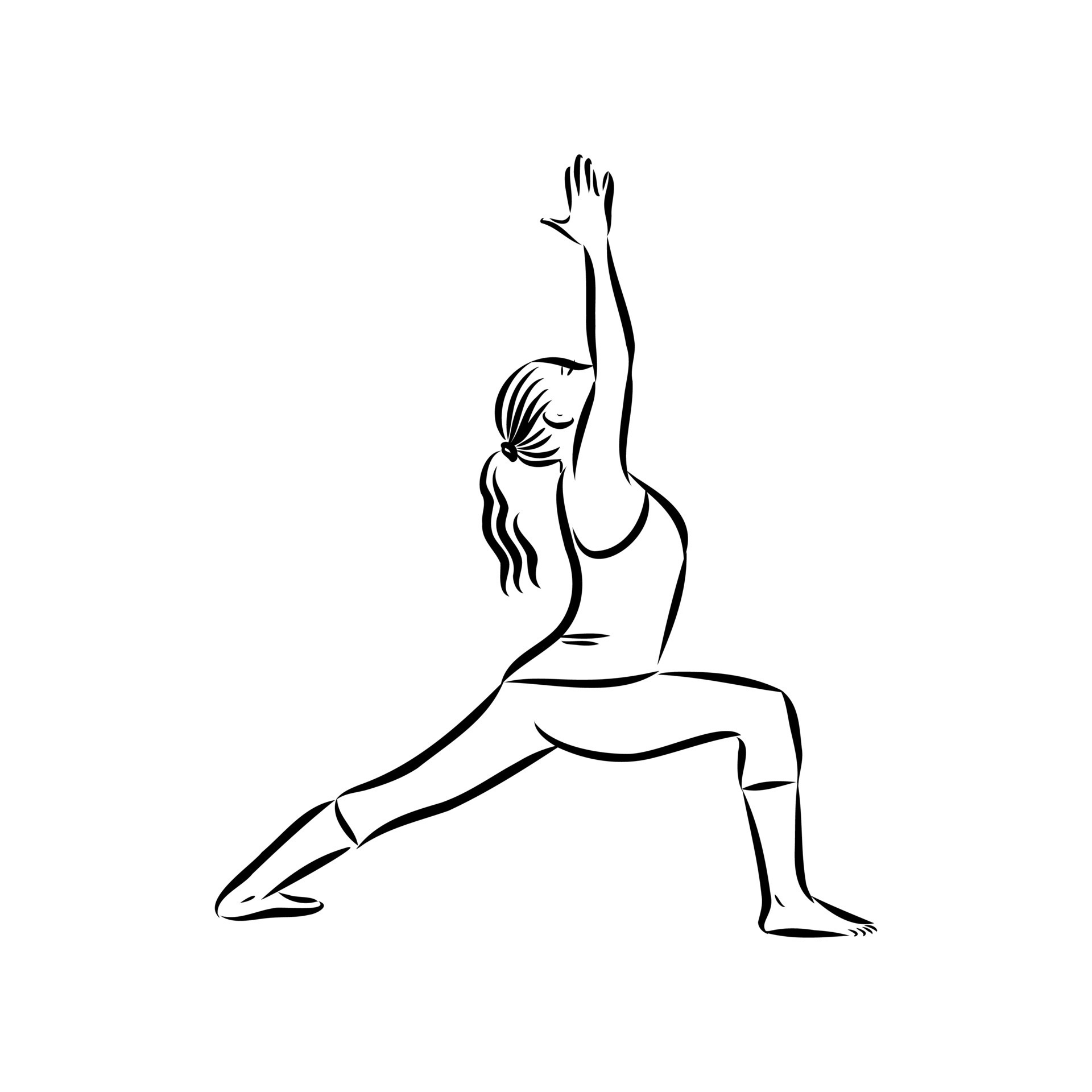 Yoga poses. Set of various yoga poses looking like a pencil drawing sketch.  | CanStock