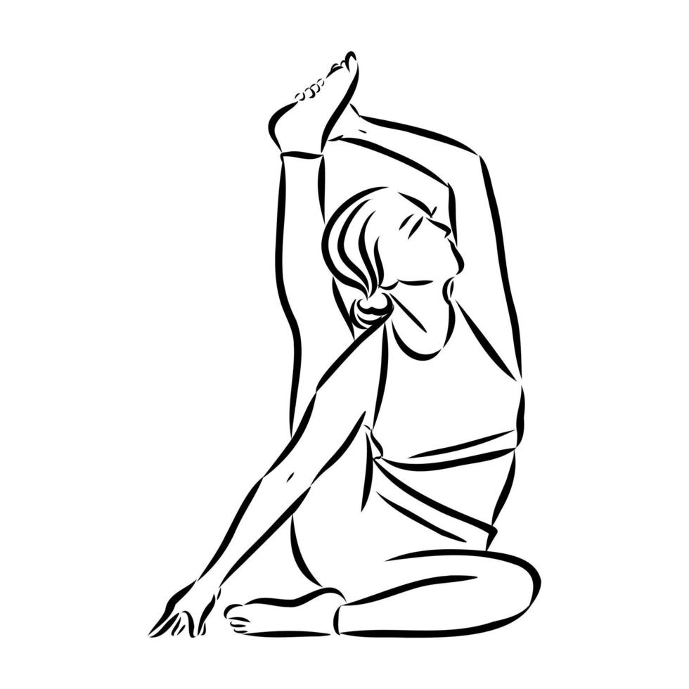 yoga pose vector sketch