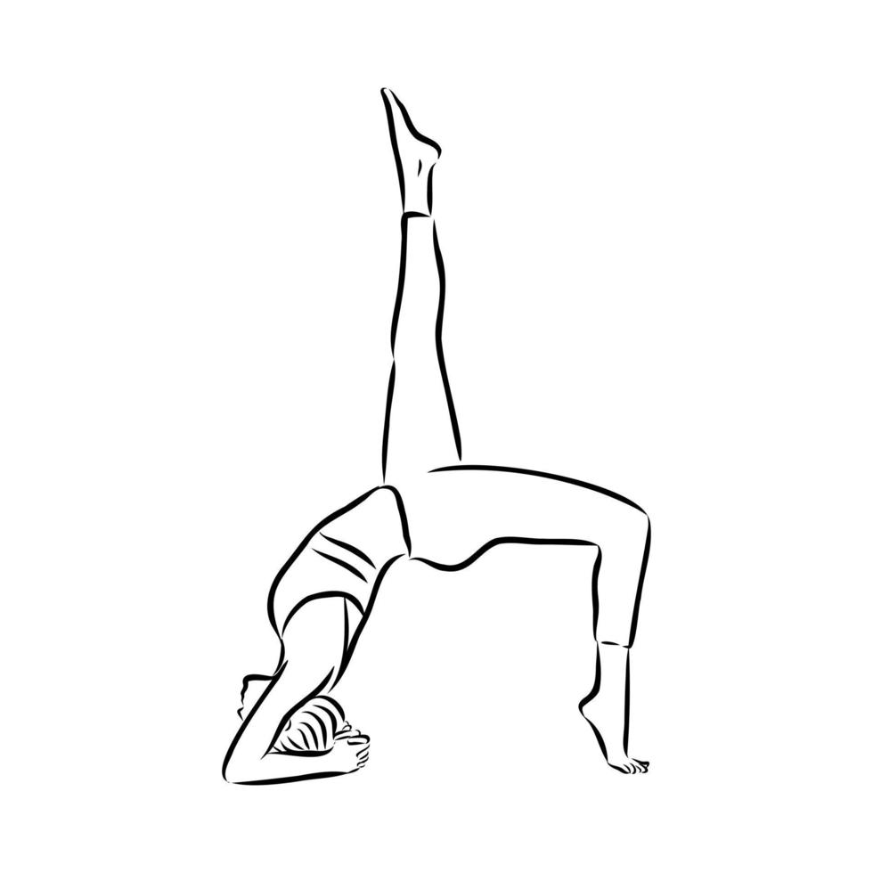 bosquejo del vector de la pose de yoga